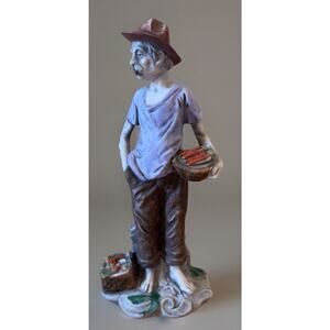 Vintage Crown Royale Old Elderly Vegetable Farmer Man Porcelain Figurine